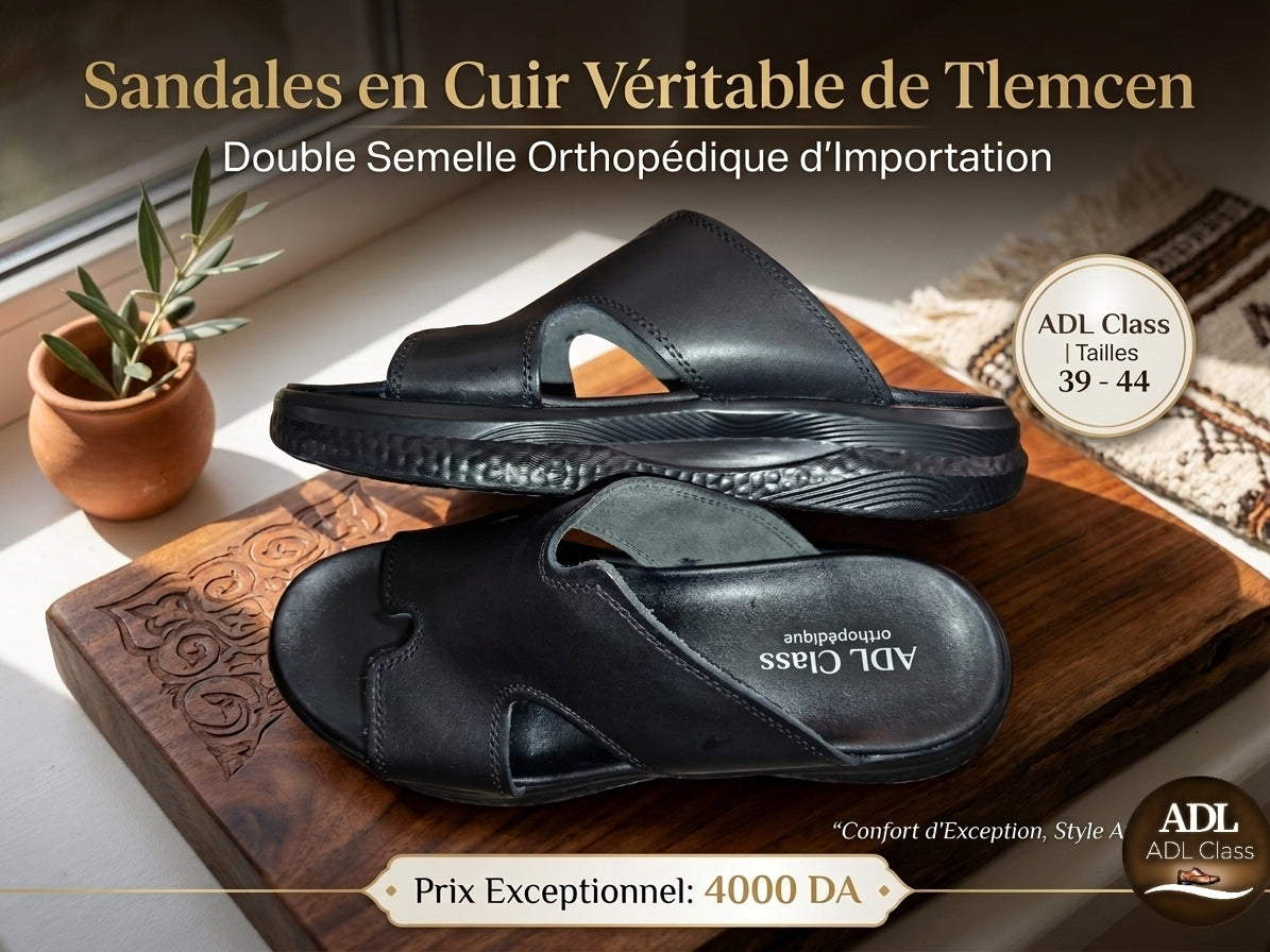 Sandales Double Semelle en Cuir véritable de Tlemcen