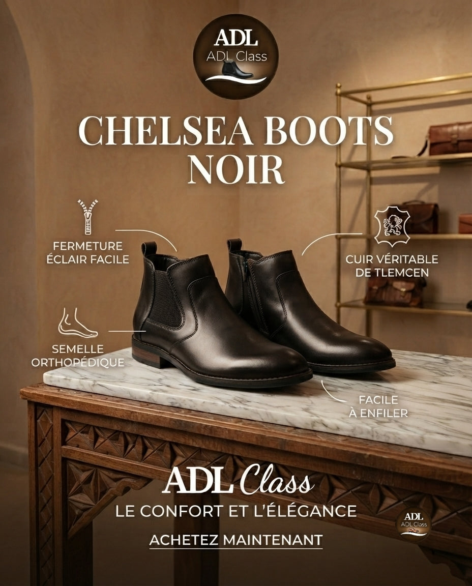 Chelsea Boots en Cuir Véritable de tlemcen