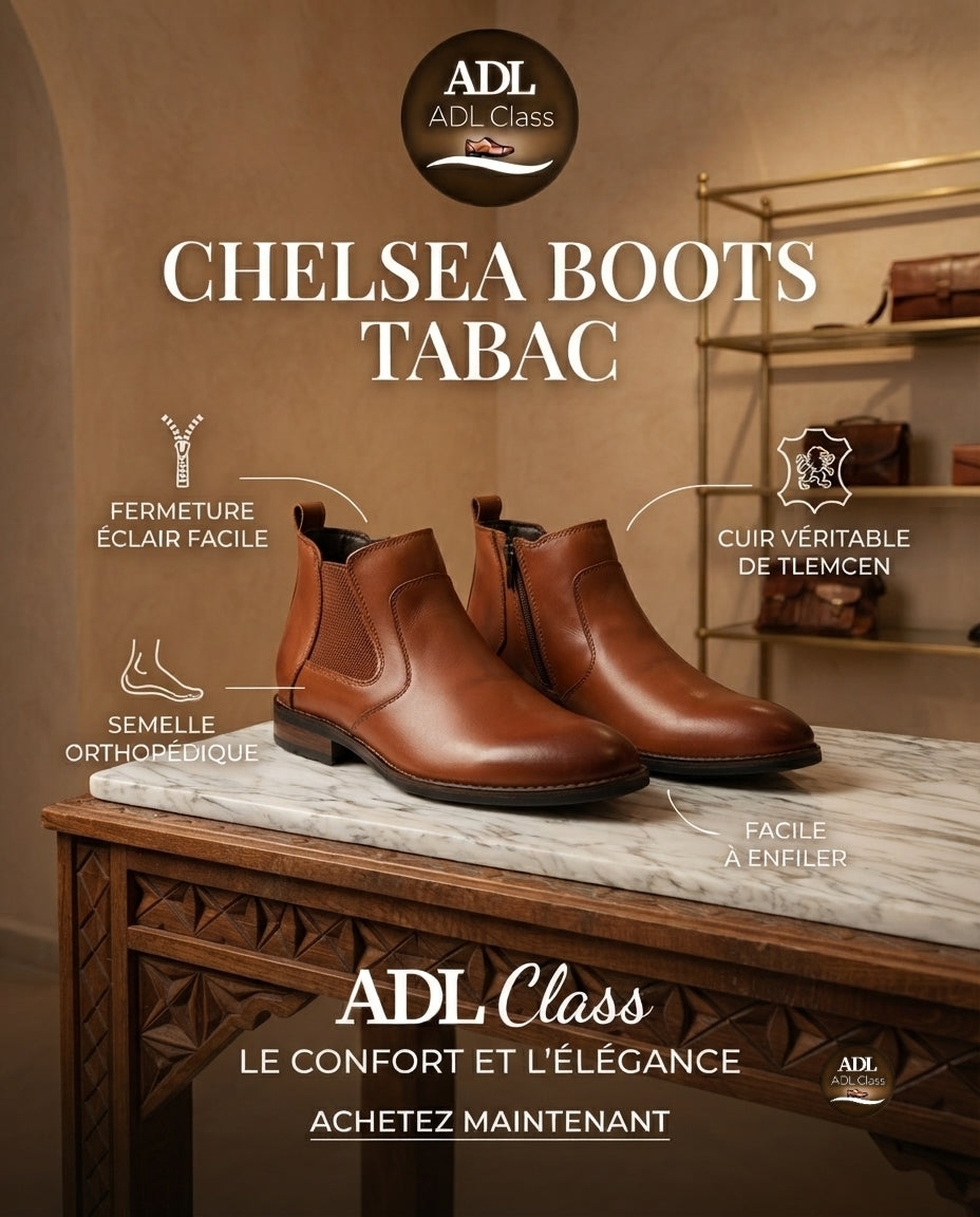 Chelsea Boots en Cuir Véritable de tlemcen