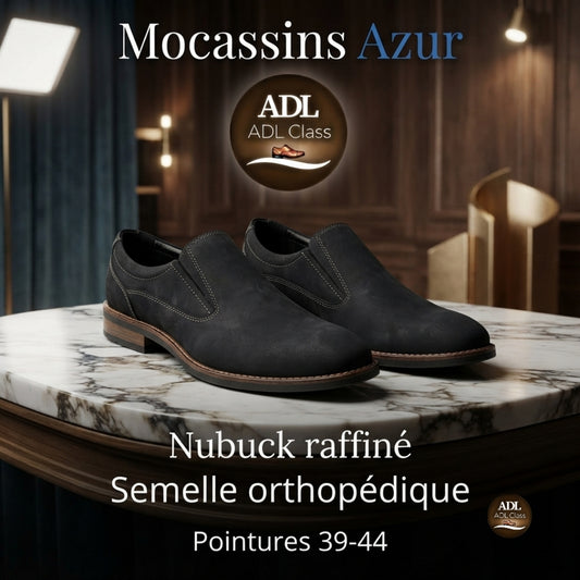Mocassin Azur Royal en Nubuck