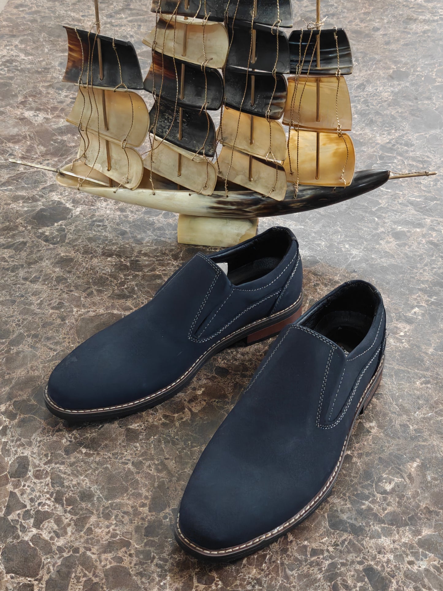 Mocassin Azur Royal en Nubuck