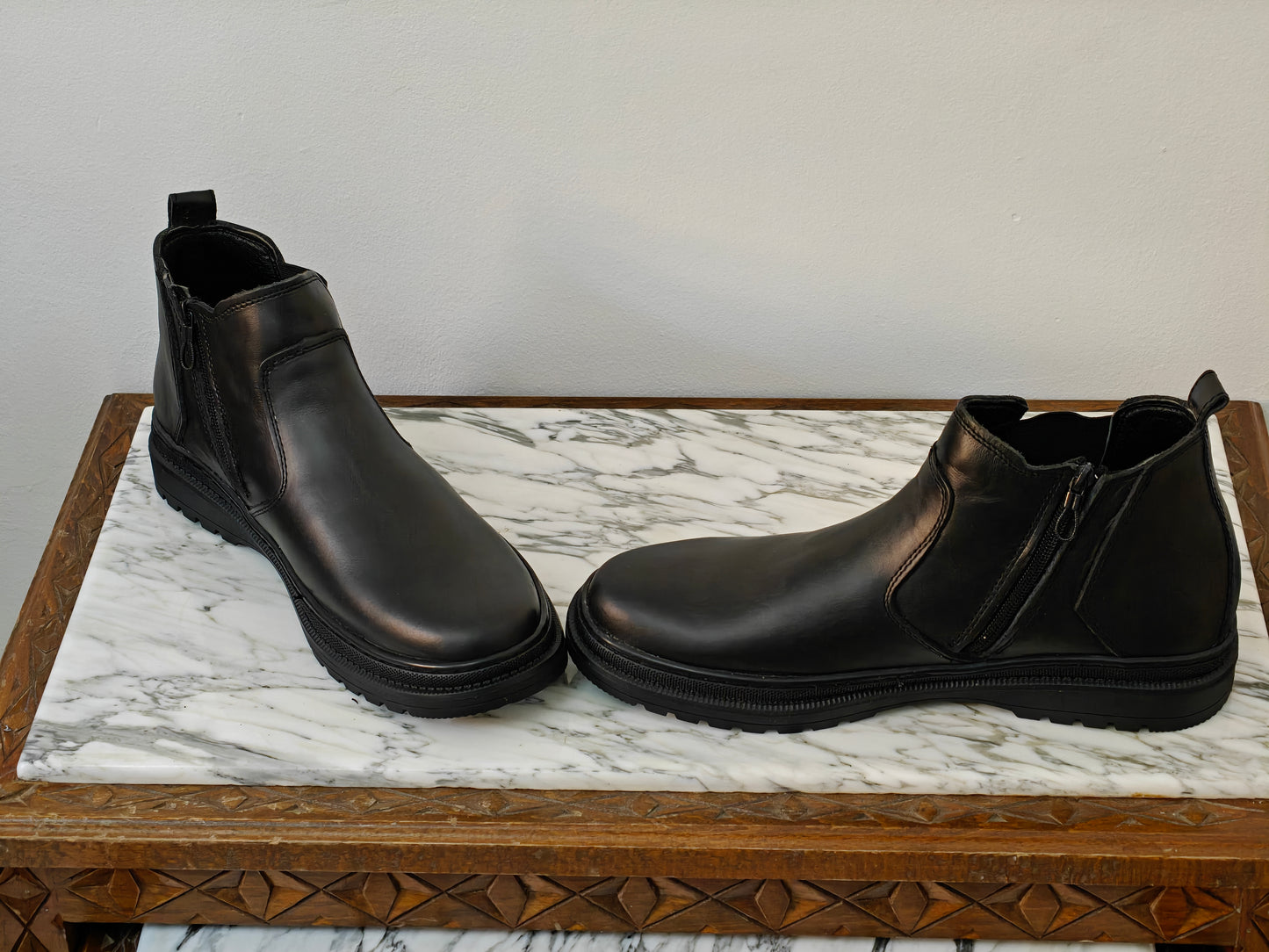 Boots Arrondis en Cuir Véritable de Tlemcen