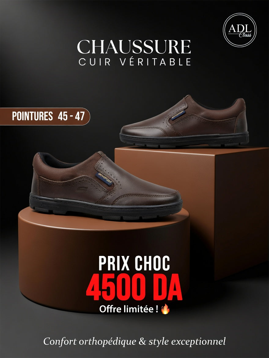 Chaussure Cuir Véritable Grande Taille