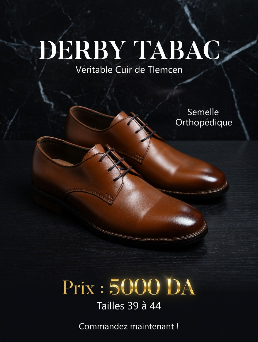 Derby en Cuir Véritable de Tlemcen